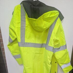 High-Vis Waterproof Lime/Black Reversible 48" Raincoat